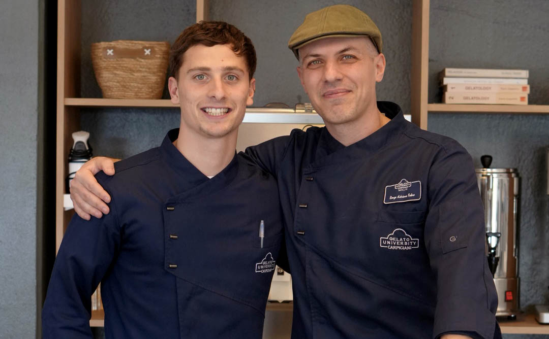 Renzo Fabro junto a Justo Galán en la Carpigiani University Argentina